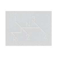 Sticker shift pattern clear with white print