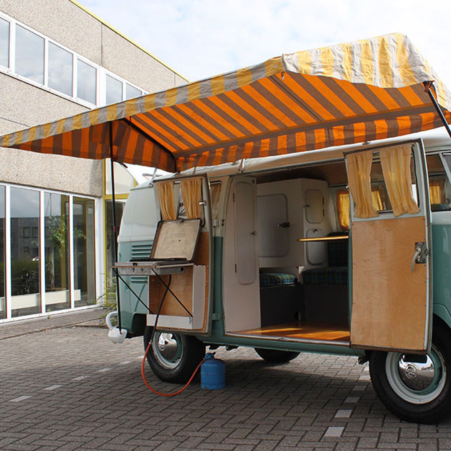 Westfalia tent fabric yellow/grey (per meter)