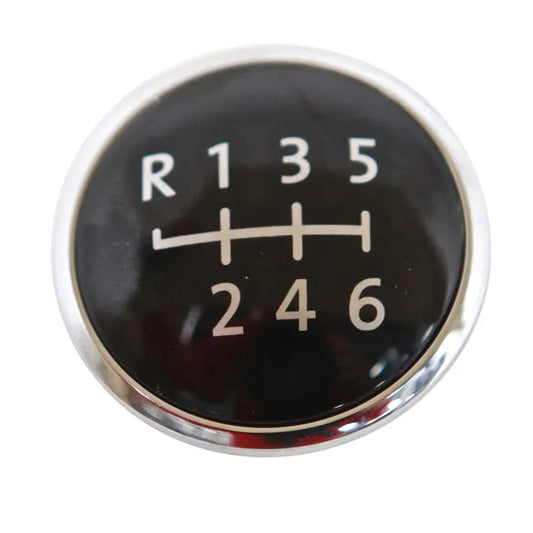 6 Speed Gear Knob Badge VW T5 (Black/Chrome)