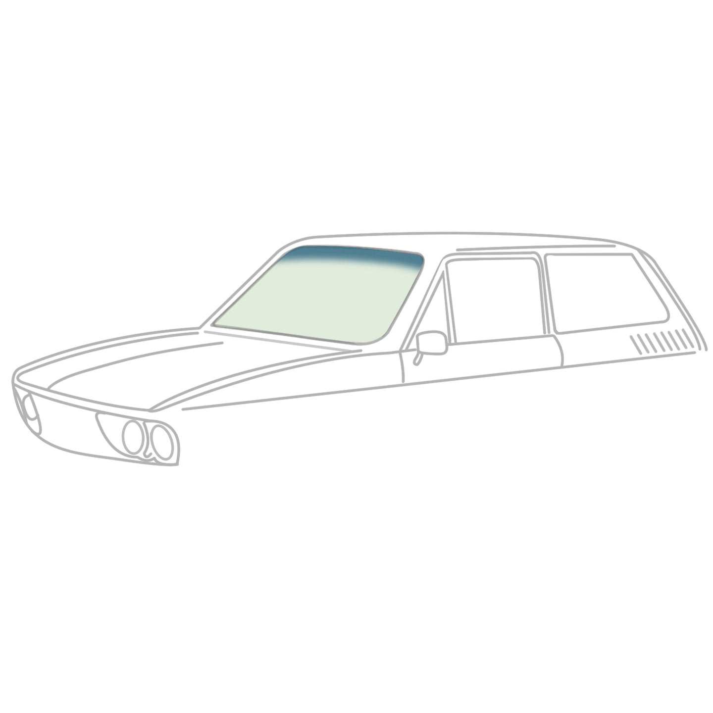 Windshield - green with blue sunshade