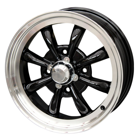 Wheel 8 spoke, black, 4 lug (4x130), 5.5 x 15&quot;, ET +30