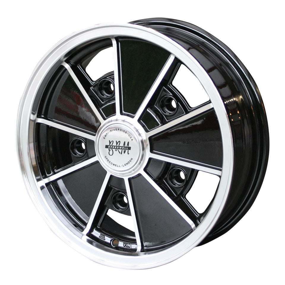 Wheel BRM, polished/black, 5 lug (5x205), 5 x 15&quot;, ET +14
