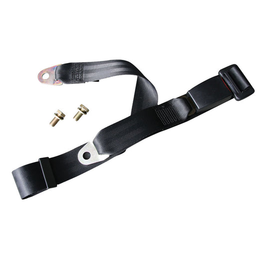 Lap belt black (universal), each, e-marked