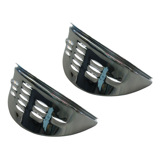 Eyebrows with louvres, chrome