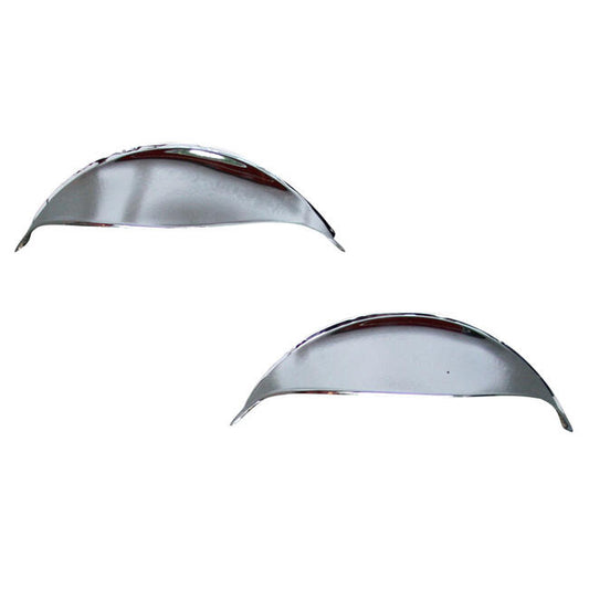 Flat 4 Headlight Eyebrows Chrome Pair: Beetle (1950-1967), Beetle Cabrio (1950-1967)