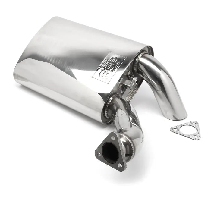 Stainless Steel Sidewinder Exhaust Silencer 1300-2100cc: Beetle (1960-1979), T2 Split Bus (1950-1967), Beetle Cabrio (1960-1979)