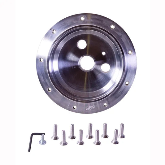 SSP Boss Kit, 9 Bolt, Polished Aluminium, PCD 9x102: T2 Bay (1974-1979), Baywindow USA (1974-1979)