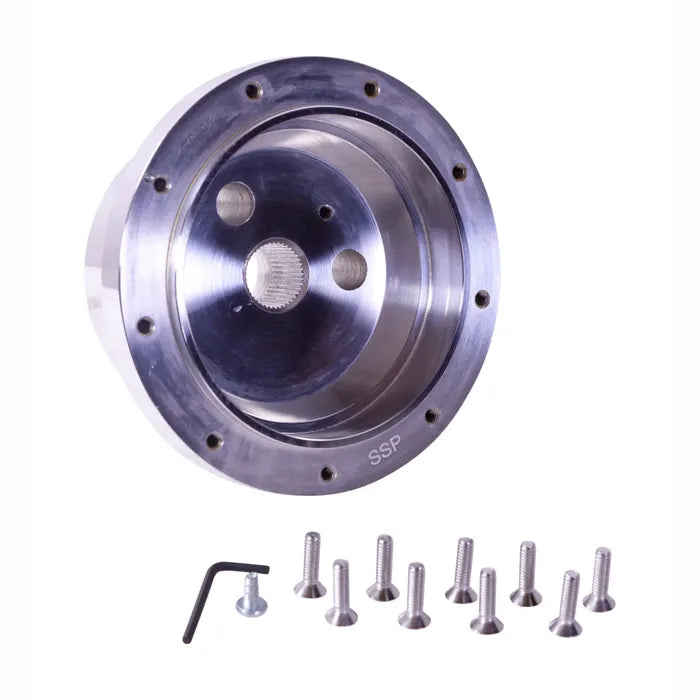SSP Boss Kit, 9 Bolt, Polished Aluminium, PCD 9x102: T2 Bay (1974-1979), Baywindow USA (1974-1979)