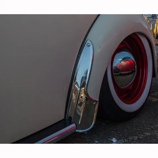 Rear Stone Guards Stainless Steel Tall Type Pair: Beetle (1950-1979), Beetle Cabrio (1950-1979)