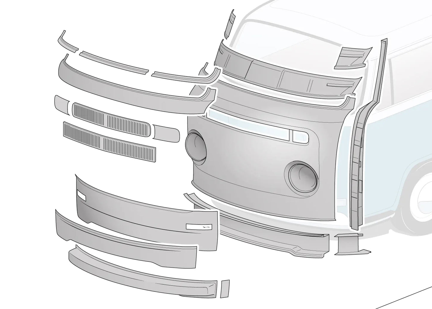 Windscreen Inner Frame Repair panels: T2 Bay (1968-1979), Brazil Kombi (1997-2014)