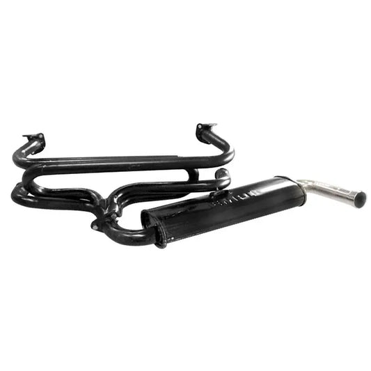 EMPI Single Quiet Pack Exhaust System: Beetle (1960-1979), T2 Bay (1968-1979), T2 Split Bus (1960-1967)