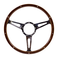 SSP 3-Slot Mahogany Steering Wheel 380mm 9 Bolt: Beetle (1960-1979), T2 Bay (1968-1974), T2 Split Bus (1950-1967)