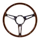 SSP 3-Slot Mahogany Steering Wheel 380mm 9 Bolt: Beetle (1960-1979), T2 Bay (1968-1974), T2 Split Bus (1950-1967)
