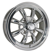 GT 8 Spoke Alloy Wheel, Polished 5.5x15, 4x130, ET30: Beetle (1967-1979), Karmann Ghia (1967-1974), Type 3 (1967-1973)