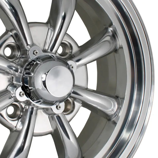 GT 8 Spoke Alloy Wheel, Polished 5.5x15, 4x130, ET30: Beetle (1967-1979), Karmann Ghia (1967-1974), Type 3 (1967-1973)