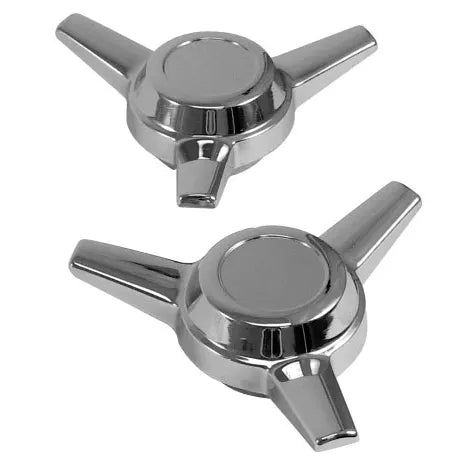 3 Spoke Knock-Off Centre Caps in Chrome Set of Four: Beetle (1960-1979), Karmann Ghia (1960-1974), Type 3 (1962-1973)
