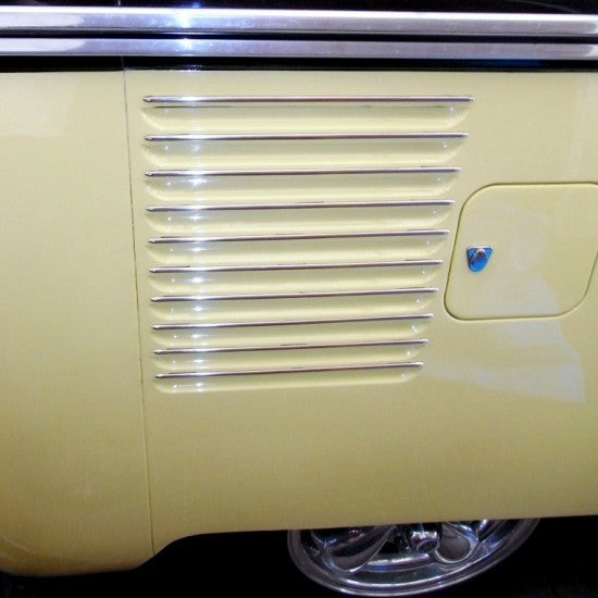 Aircooled Accessories VW T2 Split Samba Deluxe Rear Side Vent Trim Set (Polished Stainless) 1964 - 1967