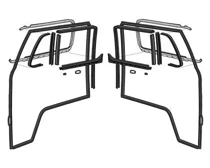 Cab Door Seal Kit (Pair) Fixed 1/4 Lights OEM Door Seals VW T2 Bay 1967–1979 & Brazilian Bays