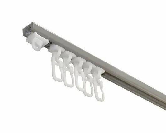 JK Plastic Curtain Rail (C Profile) 2.25 x 5 Meter Lengths (Includes Clips, Glides & End Stops)