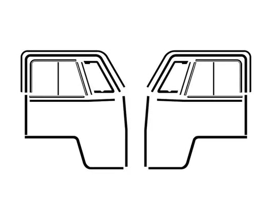 Pair of Cab Door Seal Kit (16 Parts) VW T2 Split screen 1955 to 1967