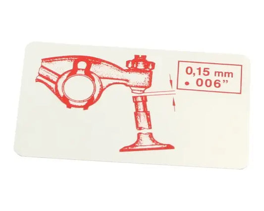 Valve Adjustment Sticker (0.15mm / 0.006") for VW Beetle 1967-2003 VW Bay 1967-1979 1600cc