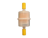 Plastic in-line fuel filter for carburettor engines