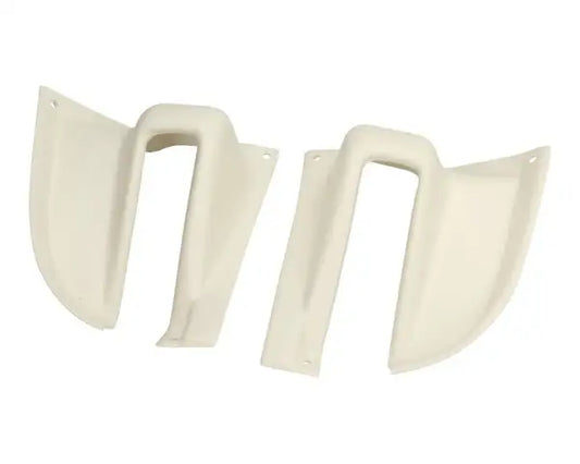 Rear Hatch Hinge Covers, White, Pair: T2 Bay (1968-1979)
