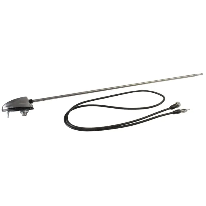 Aerial Side Mount Chrome with Chrome Base: Beetle (1950-1979), T2 Bay (1968-1979), T25 (1980-1991)